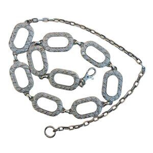 Boho Silver Textured Geometric Hippie Festival Ethnic Bohemian Chain Belt